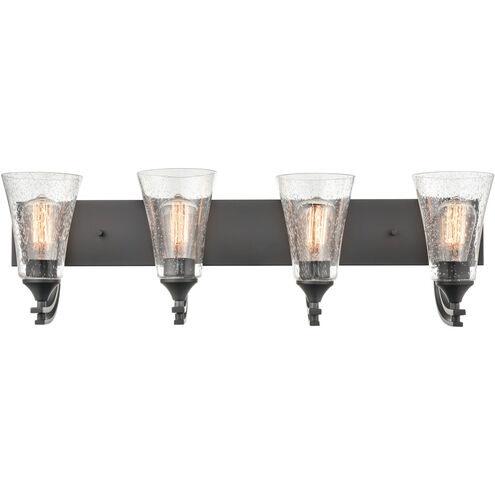 Natalie 4 Light 32 inch Matte Black Vanity Light Wall Light